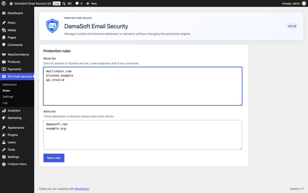 DamaSoft Email Security ยท schermata 3