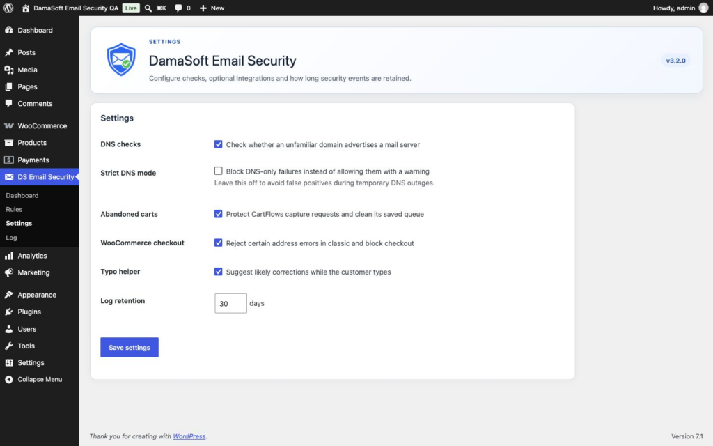 DamaSoft Email Security ยท schermata 5