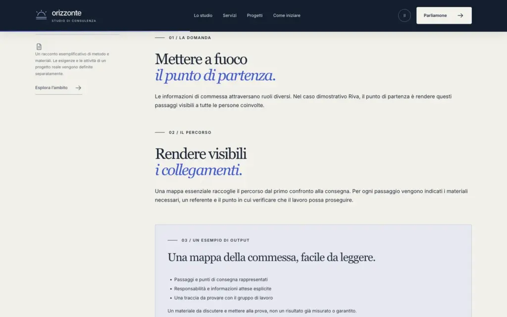 Racconto del caso dimostrativo Riva Officina: domanda, percorso ed esempio di materiali
