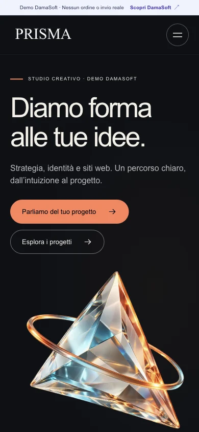 Apertura Prisma su telefono con navigazione compatta e prisma di vetro